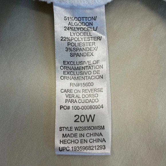 Democracy "Ab" technology Womens 20W White Shorts Raw Hem NEW - Picture 4 of 14